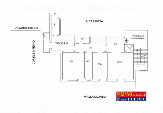 FOGGIA - VENDESI - VIALE COLOMBO, 3° P. - VANI 3/ MQ. 128 CAT. + BOX MQ. 16 CAT - Foto 2