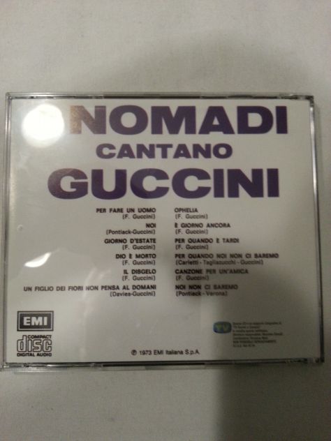 I NOMADI cantano GUCCINI CD - Foto 2