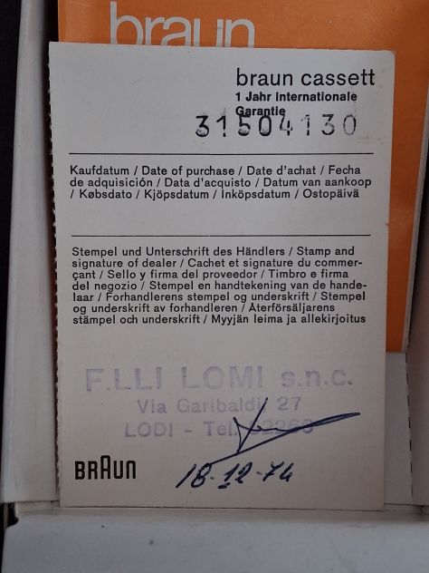 Rarissimo rasoio design Florian Seiffert a batteria- BRAUN Cassett 5 - Foto 5
