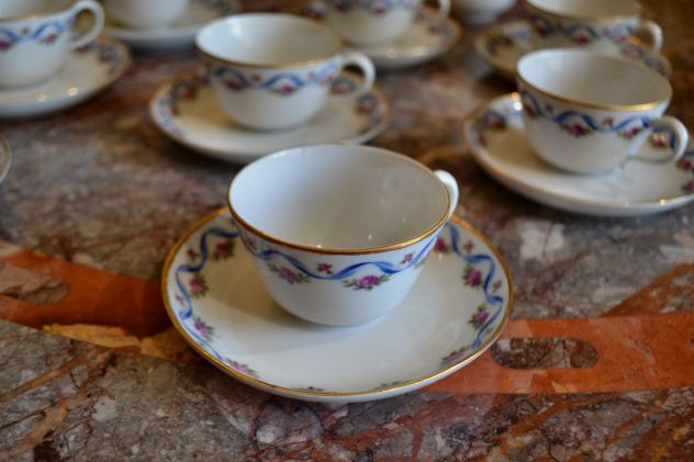 Servizio da caffè Ginori anni 20/50 decori a nastro con rose - Foto 6