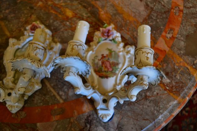 Tris di applique vintage in ceramica - Foto 4