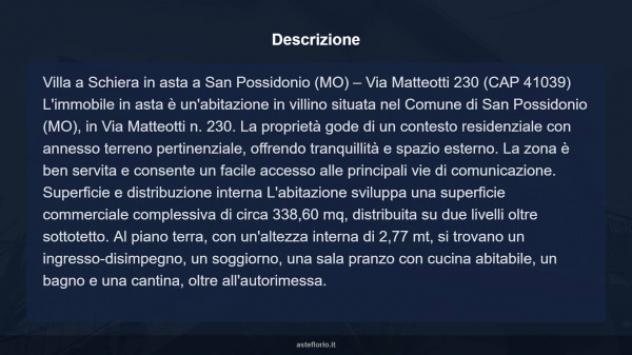 Immobile in asta di 338 m² con più di 5 locali e box auto in vendita a San Possidonio - Foto 10