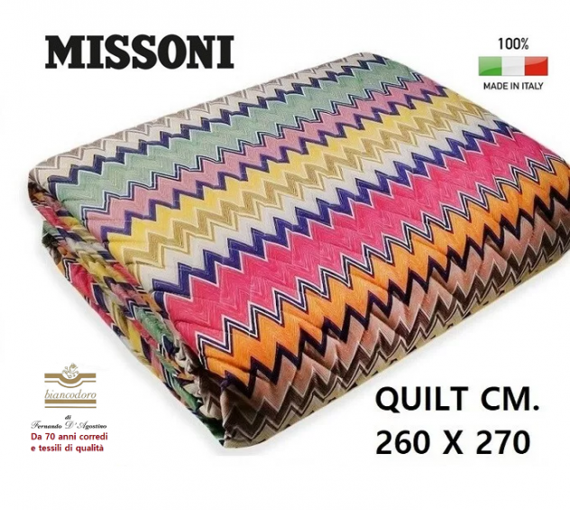 MISSONI coperta copriletto quilt matrimoniale cm. 270 x 260 - Foto 8