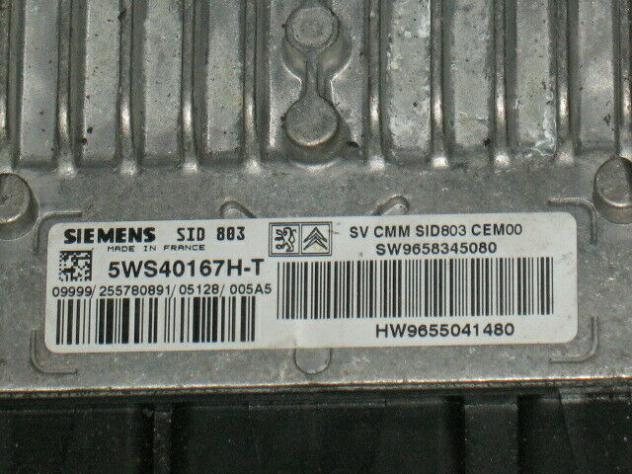 5WS40167HT ECU PEUGEOT 407 2.0 HDI 5WS40167H-T SID803 HW9655041480 - Foto 2
