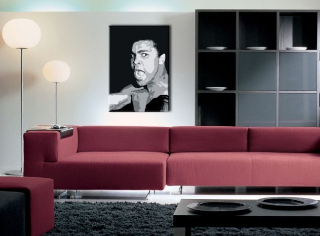 Quadro Muhammad Ali dipinto a mano pop art