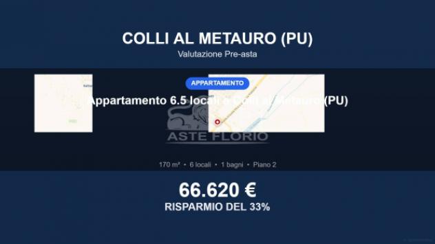 Immobile in asta di 170 m², box auto in vendita a Colli al Metauro