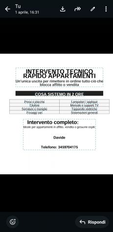 INTERVENTO TECNICO RAPIDO APPARTAMENTI