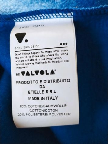 Valvola felpa unisex azzurra taglia S - Foto 2