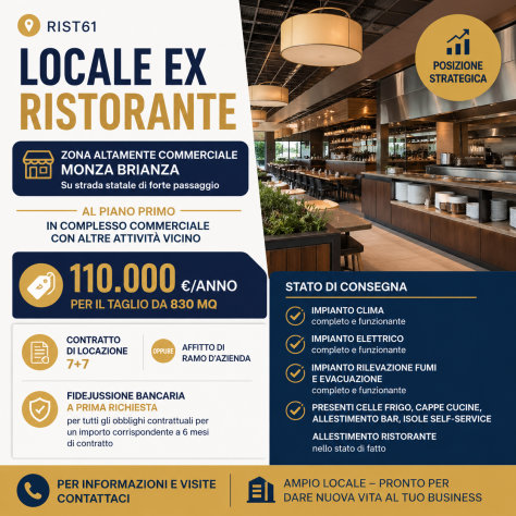Locale ex ristorante in Complesso Commerciale - rif. RIST61
