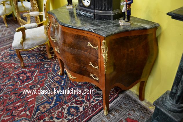 Comò bombato a tre cassetti stile Luigi XV cm. 123 - Foto 10