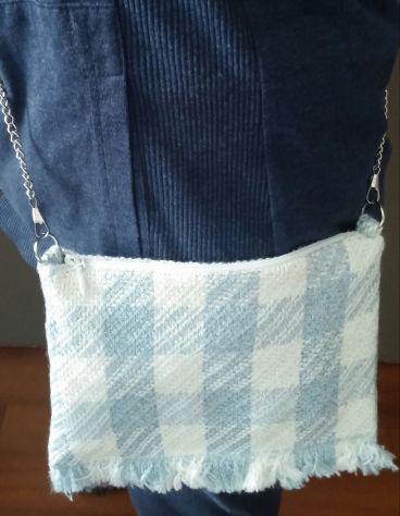BORSA PIATTA CON TRACOLLA IN PIED DE POULE - Foto 5