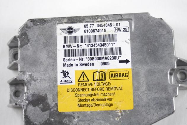65773454345 KIT AIRBAG MINI COOPER CABRIO R57 1.6 B 88KW 6M 2P (2009) RICAMBIO USATO CON CENTRALINA AIRBAG, AIRBAG VOLANTE, AIRBAG PASSEGGERO 27576650 - Foto 2