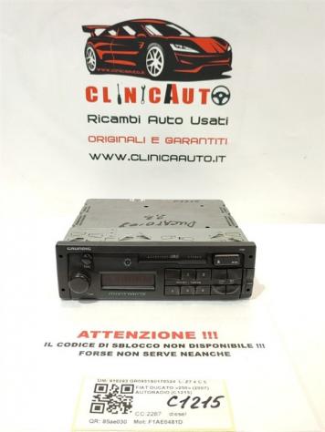 AUTORADIO FIAT Ducato 5° Serie 918293 GR0931S0179524 F1AE0481D (0614)