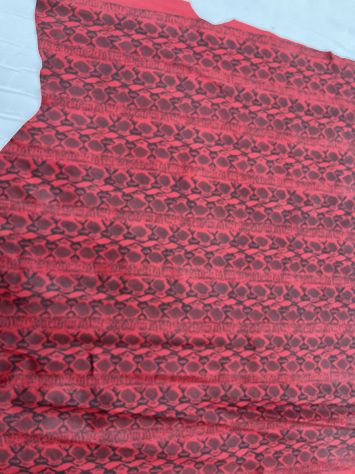 Pelle vitello stampata pitone rosso - Foto 2