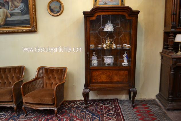 Antica cristalliera stile Chippendale primi del 900