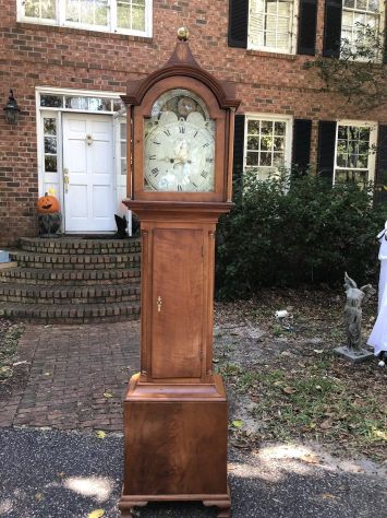 Orologio a pendolo antico del 1827 con quadrante a forma di luna - Foto 5