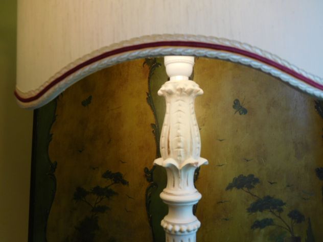 Lampada da terra antica intagliata e dipinta a mano.Tutta restaurata - Foto 5