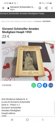 Scheiwiller Giovanni,Amedeo Modigliani hoepli 1950