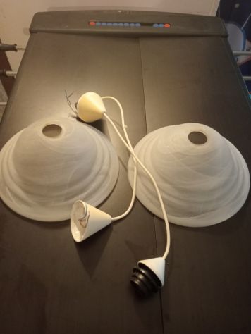 LOTTO LAMPADARI DA PARETE E A SOSPENSIONE IN VETRO  - BELLISSIMI -Abat jour - Foto 6