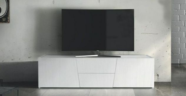 Mobili Rustici In Legno Porta Tv in Legno Abete Bianco Spazzolato Cod 254M - Foto 4