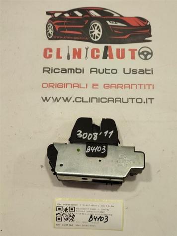 SERRATURA COFANO POSTERIORE PEUGEOT 3008 Serie 9684648680 9151487499H DV6C/9HD (0916) - Foto 2