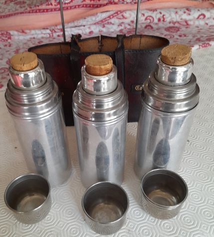 Thermos tre bottiglie con custodia pelle vintage - Foto 5
