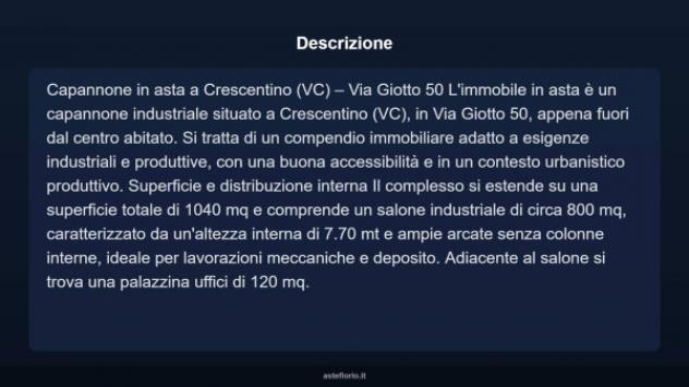 Immobile in asta di 1040 m² in vendita a Crescentino - Foto 5