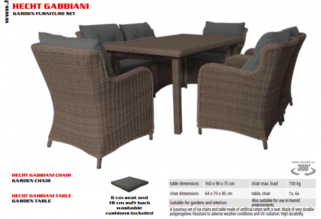 Set da giardino tavolo sedie poltrone Hecht Gabbiani Set - Foto 2