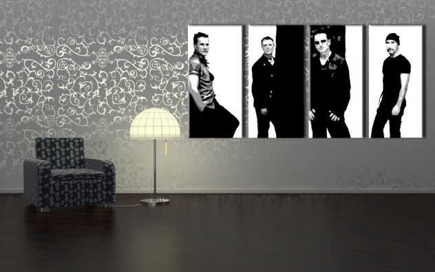Quadro moderno U2 dipinto a mano pop art