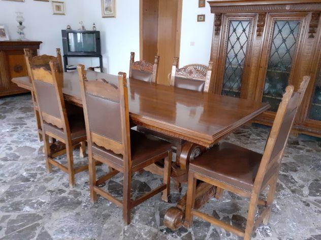 Sala da pranzo completa in noce anni ’60 – artigianato veneto ✨ - Foto 4
