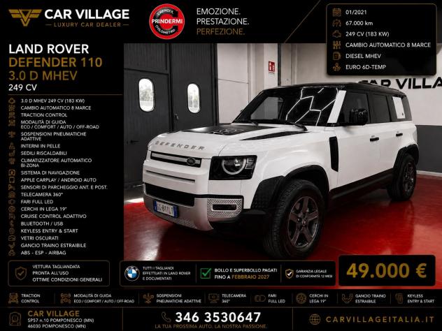 Land Rover Defender 110 3.0D I6 250 CV AWD Auto X-Dynamic HSE