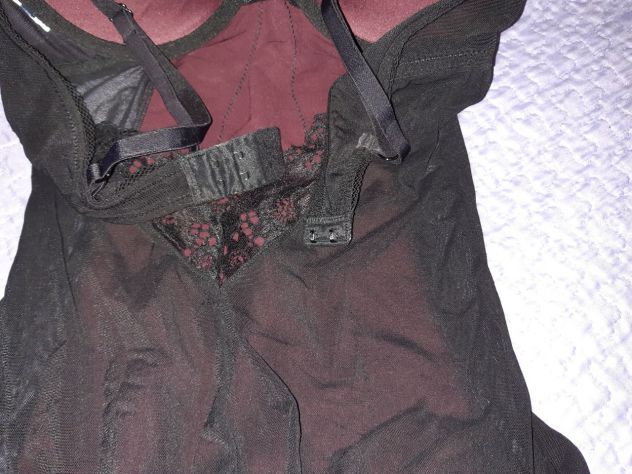 Baby Doll sexy rosso nero raso Tg S - NUOVO - Foto 3
