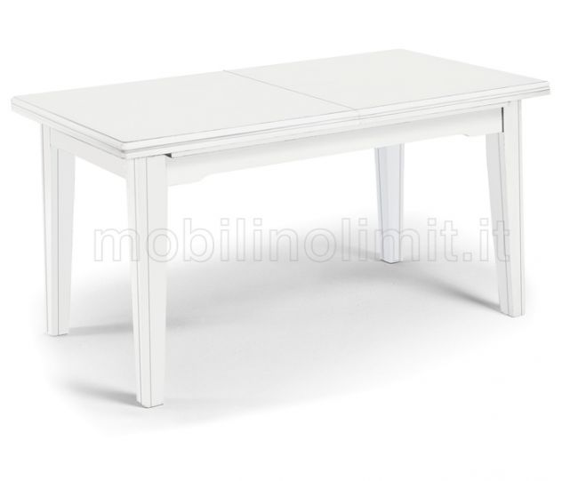 Tavolo Con Allunghe (160x85) - Bianco Opaco - Nuovo