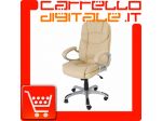 POLTRONA UFFICIO ERGONOMICA GIREVOLE IN ECOPELLE BEIGE - DIREZIONALE MODELL &hellip;