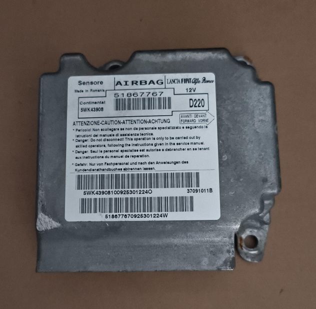 51867767 ECU CENTRALINA AIRBAG FIAT 500 5WK43908 D220 51867767