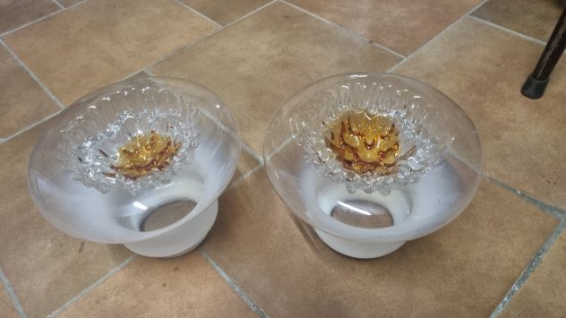 2 campane vetro soffiato per illuminazione