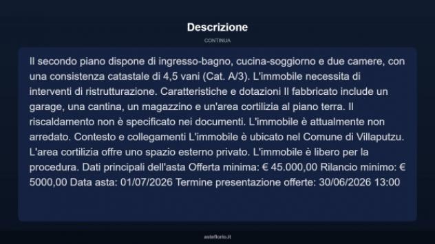 Immobile in asta di 68 m² con più di 5 locali e box auto in vendita a Villaputzu - Foto 4