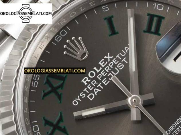 Rolex Replica DATEJUST 36 126234 1:1 BEST EDITION 904L ACCIAIO GRIGIO QUADRANTE VERDE INDICI ROMANI SUL BRACCIALETTO JUBILEE 3235 - Foto 11