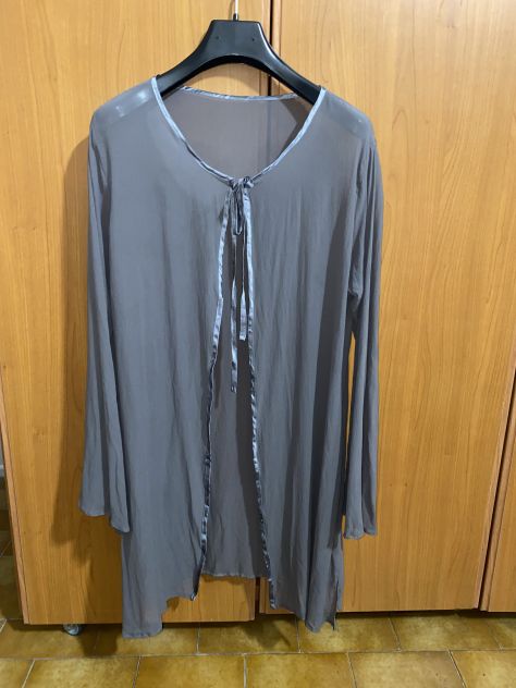 UN COPRI ABITO/VESTITO COME NUOVO LEGGERO ESTIVO TRASPARENTE LUNGO VINTAGE GRIGI - Foto 3