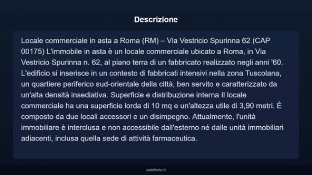 Immobile in asta di 10 m² in vendita a Roma - Foto 4