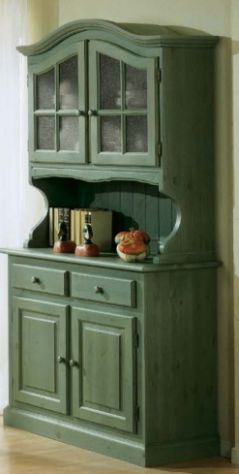 Credenza VADUZ pino completa di base e alzata 2 ante in tinta verde anilina nuov - Foto 2