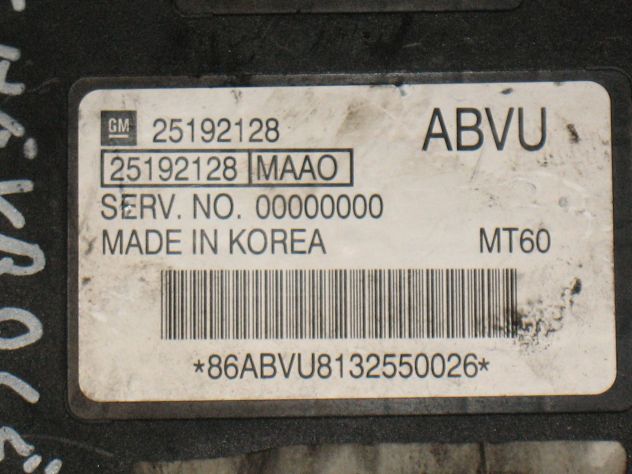 25192128 ECU CENTRALINA CHEVROLET SPARK ABVU 1.0 25192128 MAAO SERV.NO.00000000 - Foto 2