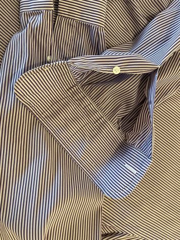 Camicia a righe Barba Napoli cucina a mano, 39 15-1/2 viola - Foto 5