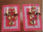 Coppia Applique da Parete 2 Luci Antiche Vintage con Lampadine