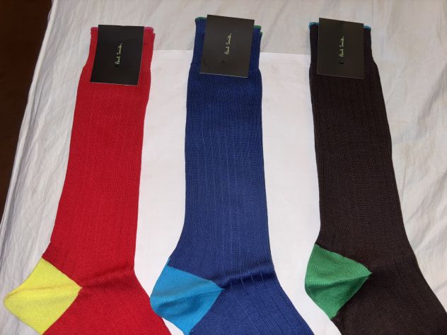 3 PAIA DI CALZE NUOVE LEGGERE DA UOMO FIRMATE ORIGINALI”PAUL SMITH”MADE IN ITALY - Foto 7