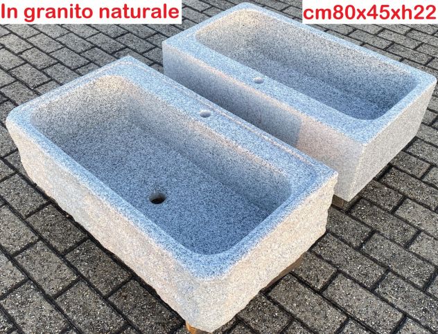 Lavello lavandino per cucina in pietra granito grigio 80cm 3 - Foto 10