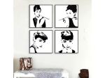 Set quadri Audrey Hepburn dipinti a mano moderni