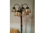 Bellissima lampada da terra Tiffany originale in ferro battuto