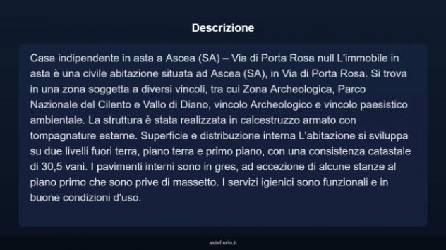 Immobile in asta di 457 m² con più di 5 locali in vendita a Ascea - Foto 4