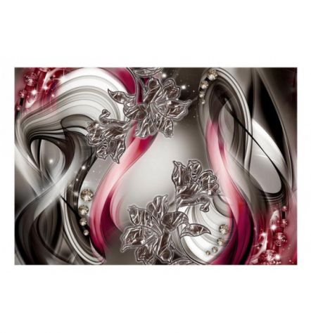 Fotomurale Adesivo Barocco Rosa E Grigio ARREDALACASA - Foto 2